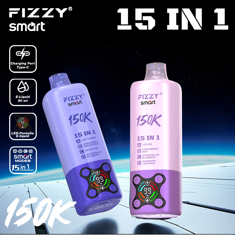 2026 Best Sales Fizzy 150000 80000 Puffs 150K 100K 80K 60K 50K Puff 15 in 1 6 in 1 4 in 1 Vape Bar 2% 5% Nicotine Wholesale Disposable E Cigarette Best Sales