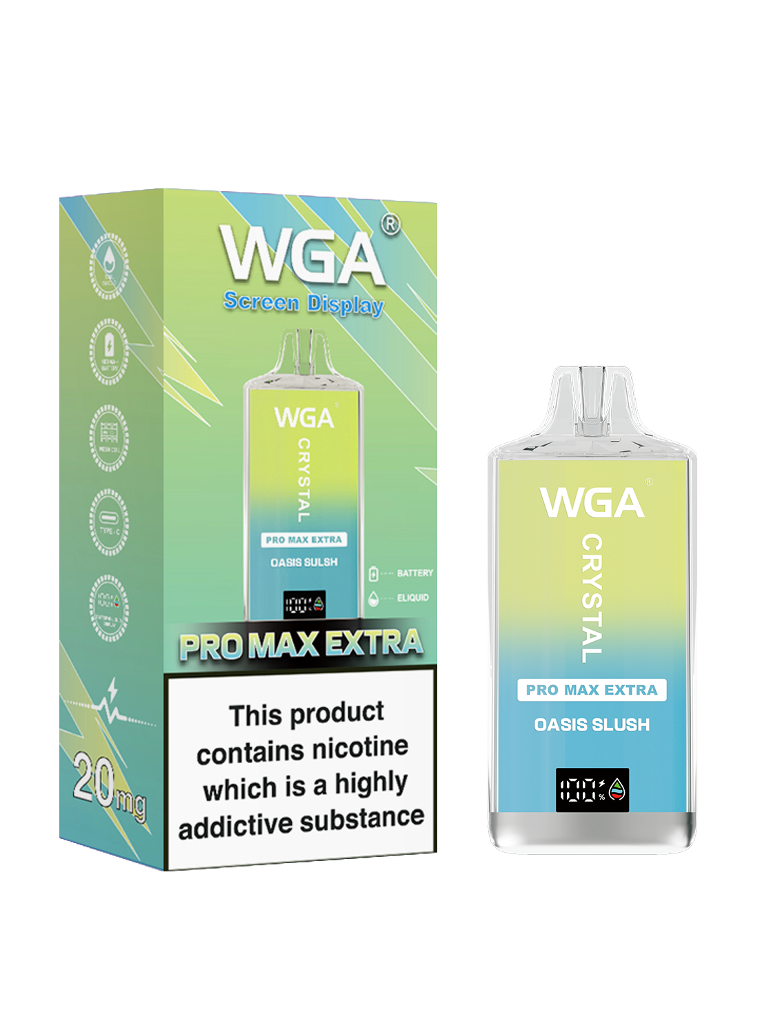 Wga Crystal 15K Shisha 15000 Puffs Disposable Cigarette Vaper Pen EU Warehouse Mesh Coil