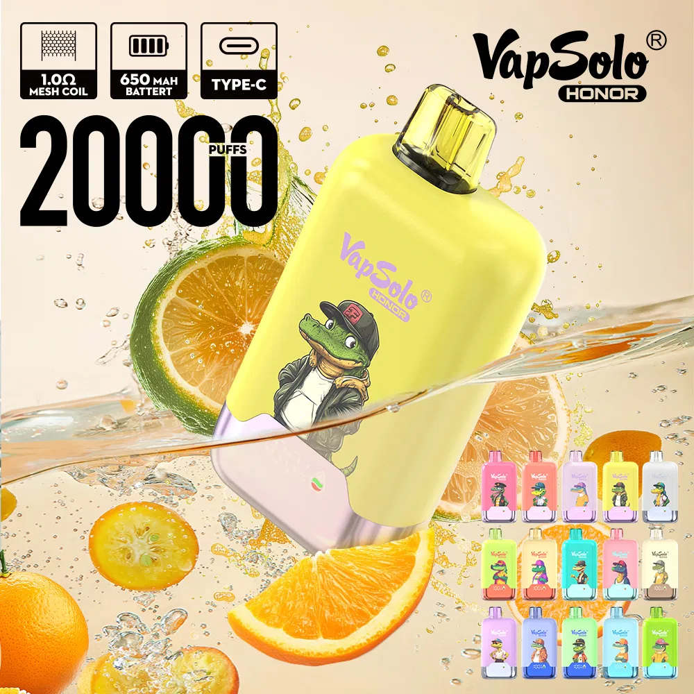 Vapsolo Honor 20K Puff Mini E-Cigarette Cartridge Vaporize Shisha Pen E-Cigarette Price Double Flavor Switch Vape