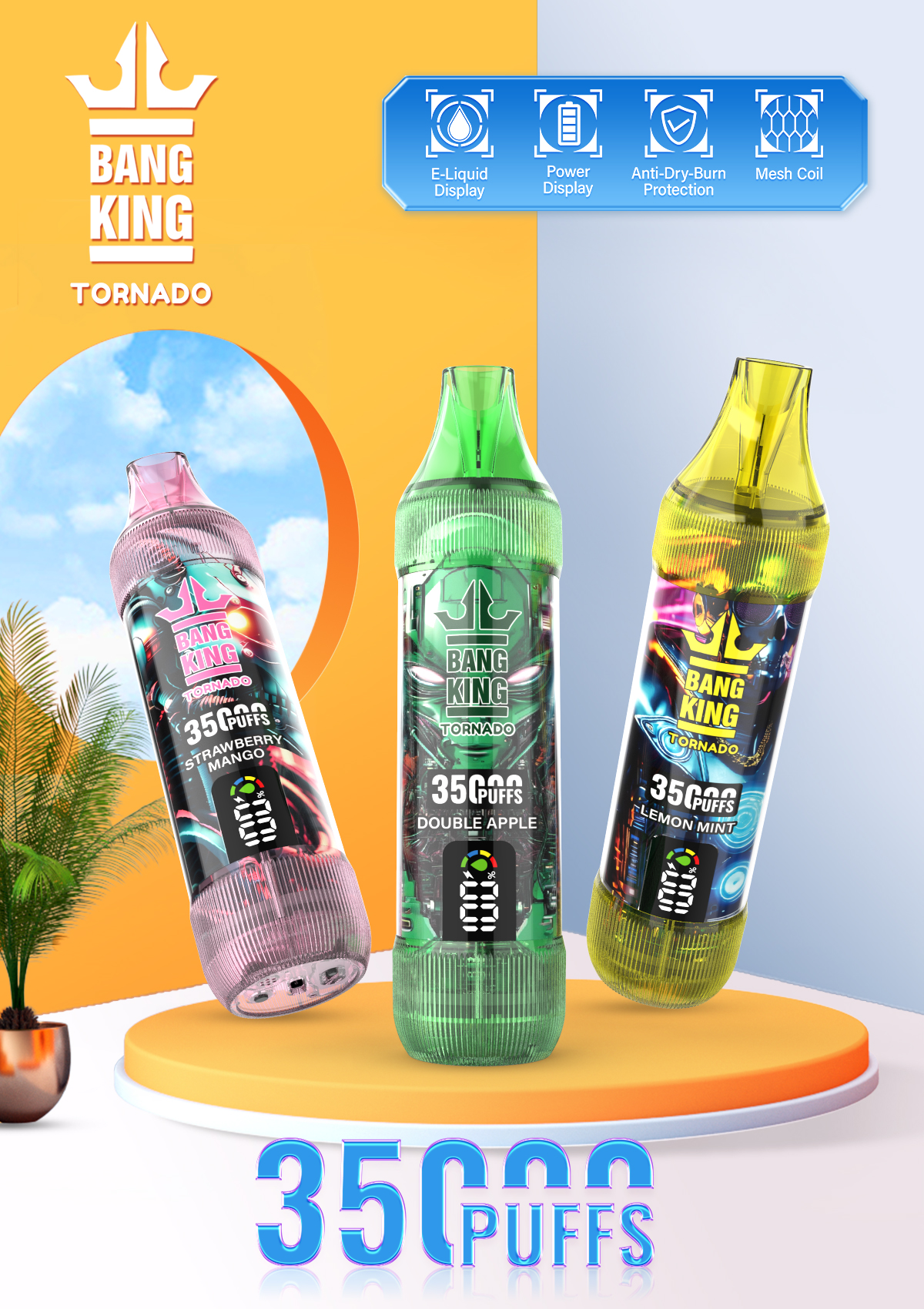 Bang King 35000 Puff E Vaper 35K Vapers Warehouse Electronic Cigarette Smoke Wape Disposable Vape 30K 15000 Ecigs