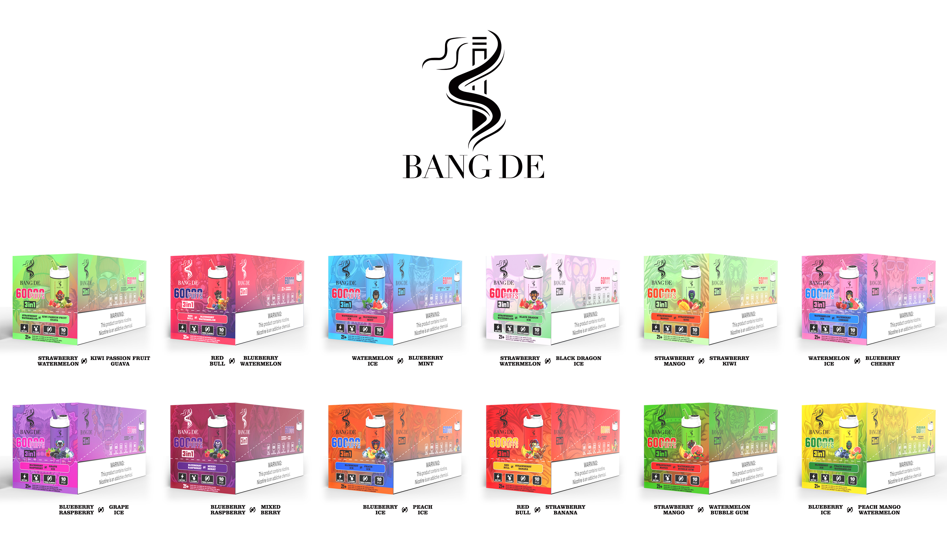 Bang De 60000 Puffs Triple Flavors Vape 30K 40K 45K 50K 60K Puff Disposable Electronic Cigarette