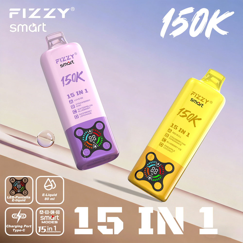 2026 Best Sales Fizzy 150000 80000 Puffs 150K 100K 80K 60K 50K Puff 15 in 1 6 in 1 4 in 1 Vape Bar 2% 5% Nicotine Wholesale Disposable E Cigarette Best Sales