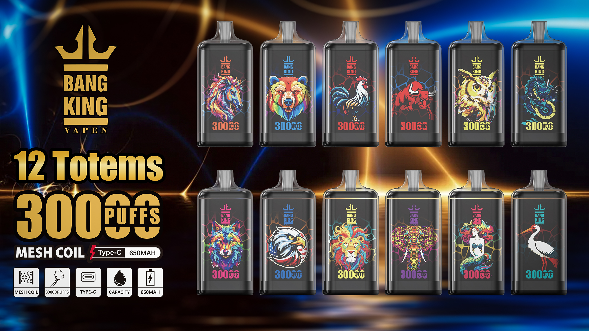 Bang 30K Electronic Cigarette Bang King 30000 Puffs Wholesale I Vape Disposable Electronic Cigarette Puff Germany Warehouse EU 30K 50K