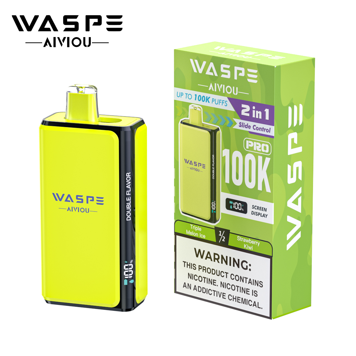 Wholesale Disposable Vape Waspe 100K PRO Puffs 2in1 Intelligent Smoke Double Flavors EUwarehouse