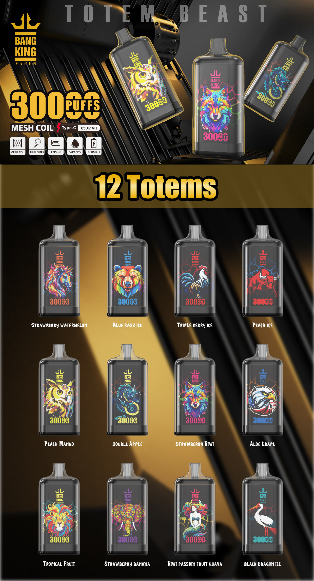 Bang 30K Electronic Cigarette Bang King 30000 Puffs Wholesale I Vape Disposable Electronic Cigarette Puff Germany Warehouse EU 30K 50K