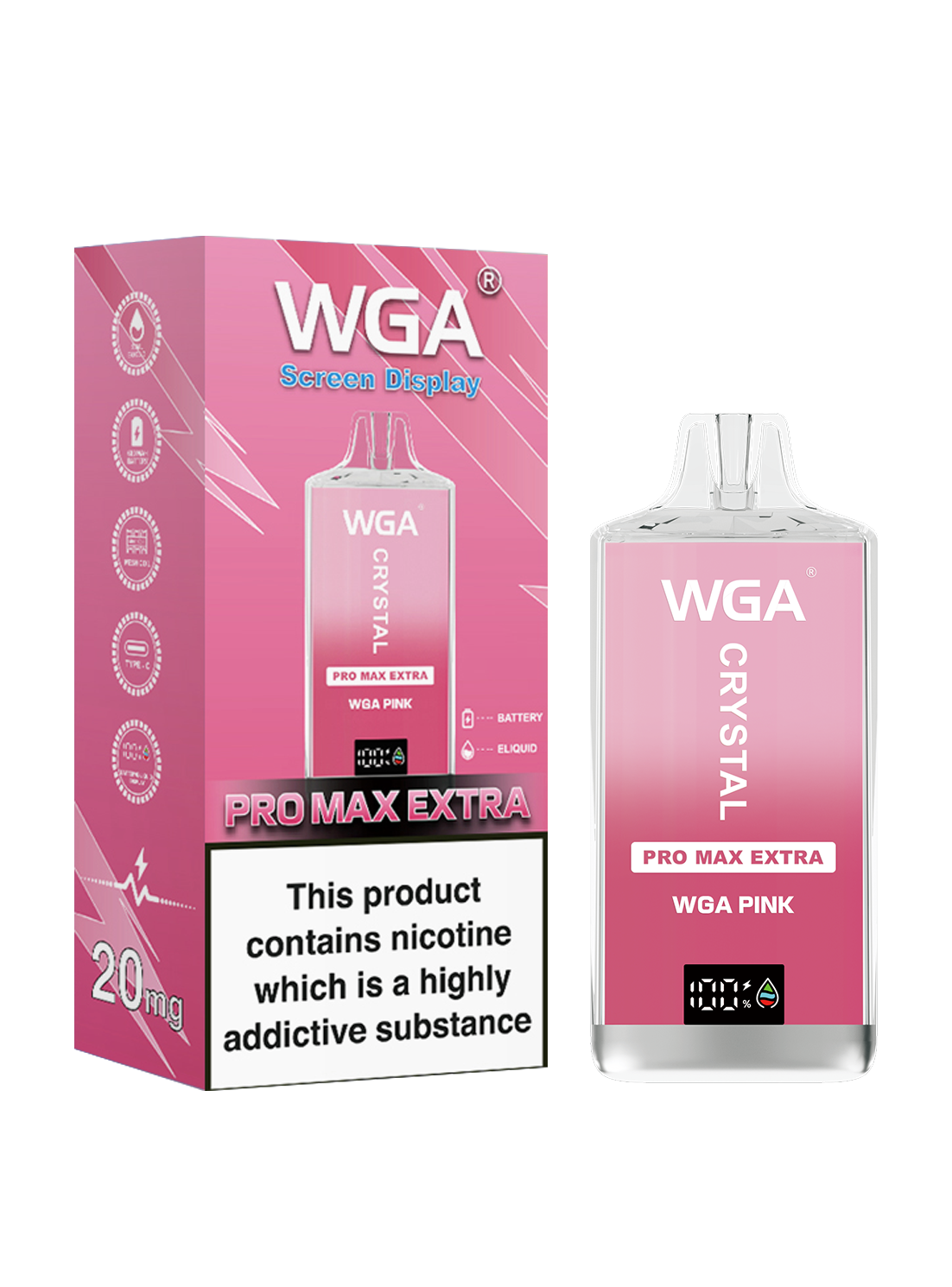 Wga Crystal 15K Shisha 15000 Puffs Disposable Cigarette Vaper Pen EU Warehouse Mesh Coil