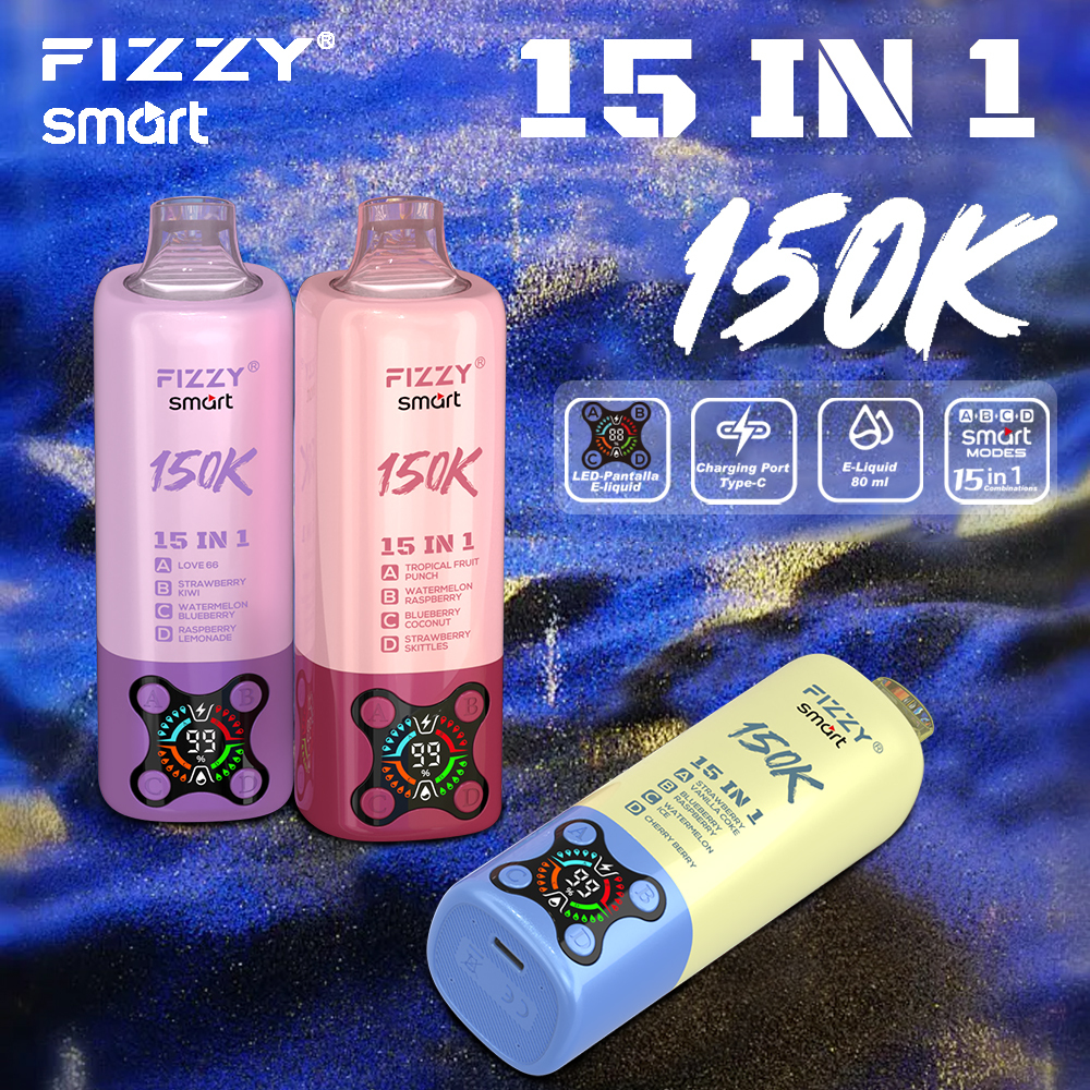 2026 Best Sales Fizzy 150000 80000 Puffs 150K 100K 80K 60K 50K Puff 15 in 1 6 in 1 4 in 1 Vape Bar 2% 5% Nicotine Wholesale Disposable E Cigarette Best Sales