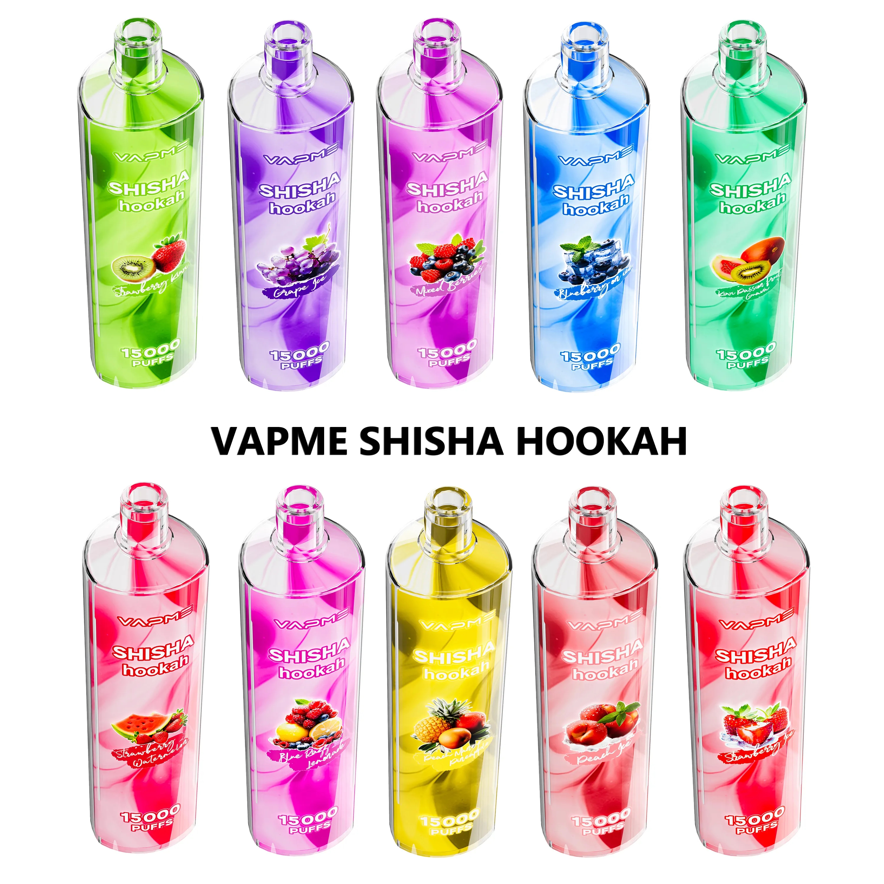  Original VAPME SHISHA Hookah 15000 Puffs Disposable Vape 0.6ohm Coil 650mAh Rechargeable Battery 25ml Prefilled Pod 12 Flavors E Cigarettes-Ecloudvaping