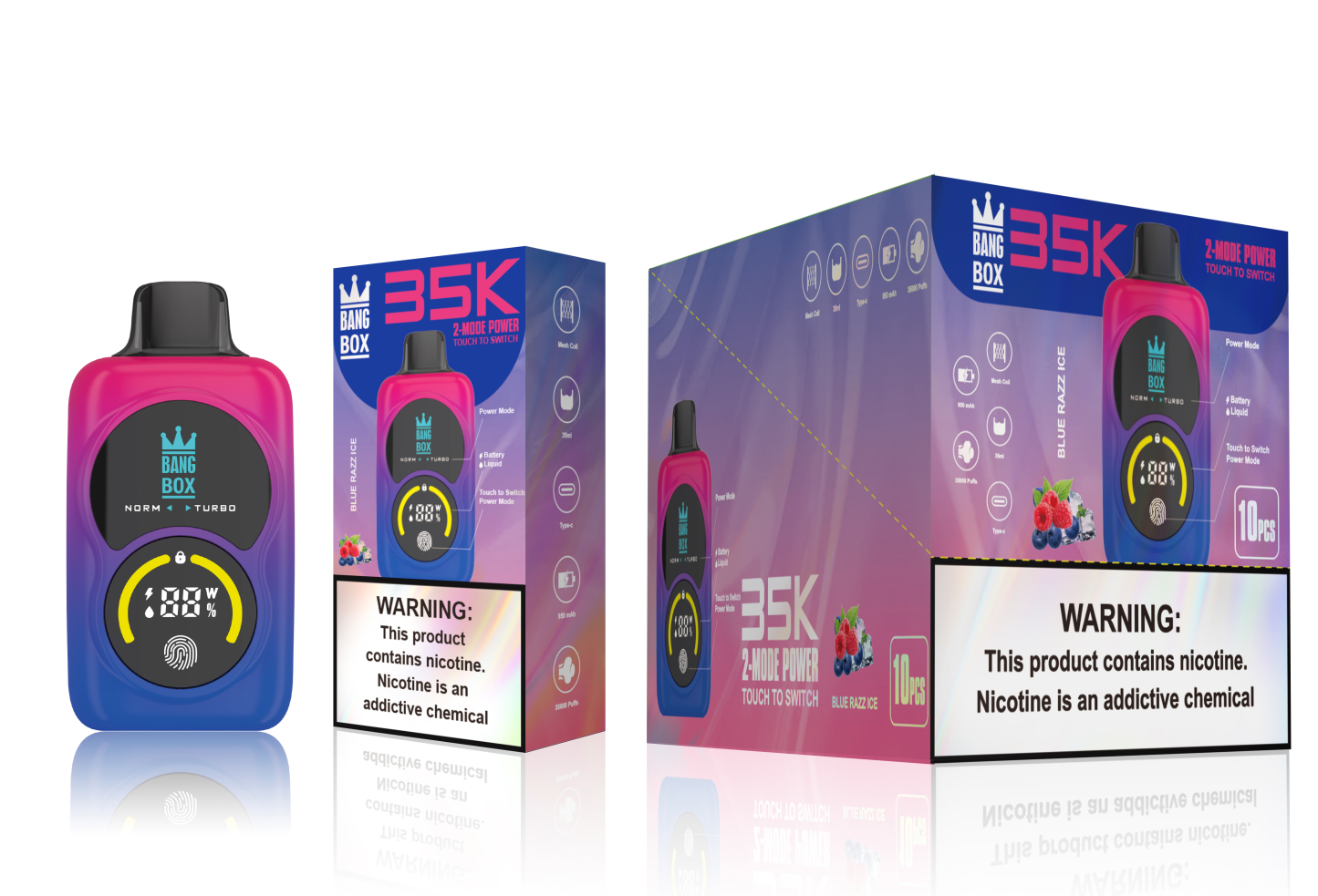 Bang Box 35000 35K Puff E Vaper 30000 25 K Couches Desechable Crystal-20K Box PAS