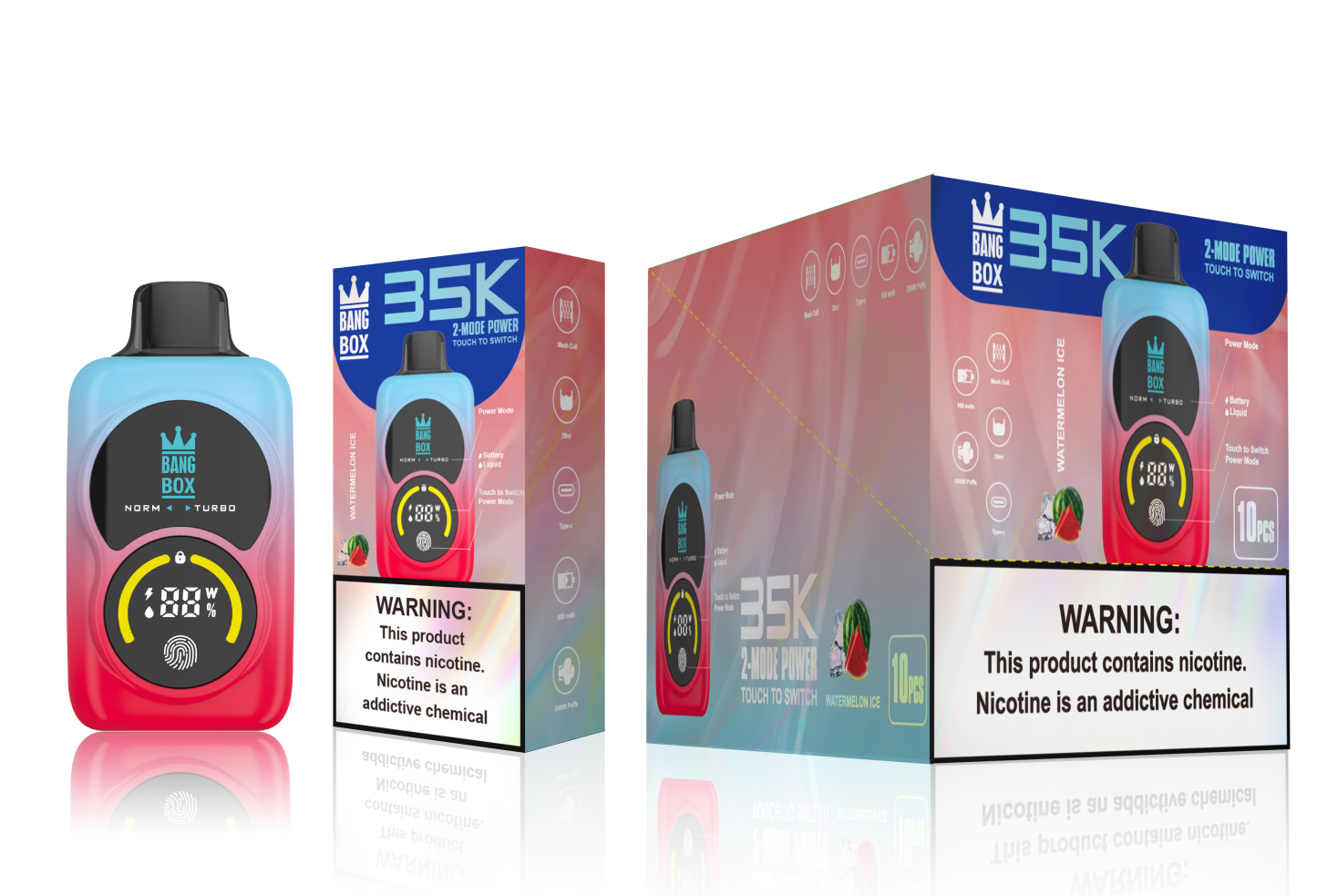 Bang Box 35000 35K Puff E Vaper 30000 25 K Couches Desechable Crystal-20K Box PAS