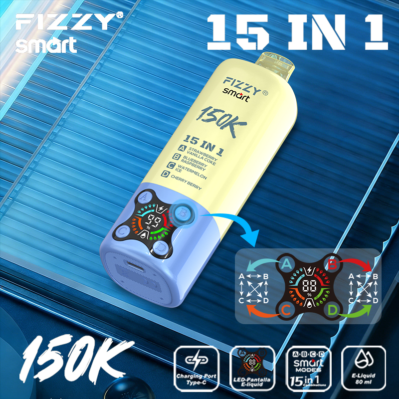 2026 Best Sales Fizzy 150000 80000 Puffs 150K 100K 80K 60K 50K Puff 15 in 1 6 in 1 4 in 1 Vape Bar 2% 5% Nicotine Wholesale Disposable E Cigarette Best Sales