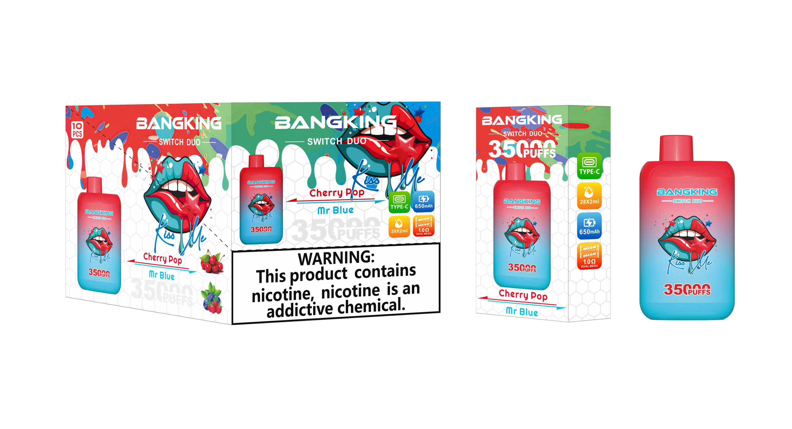 Bang King 35000 Puffs Electronic Cigarette Wholesale EU Warehouse Vape Recharge Disposable Vape Double Flavor Bang 35K 30K Vaper