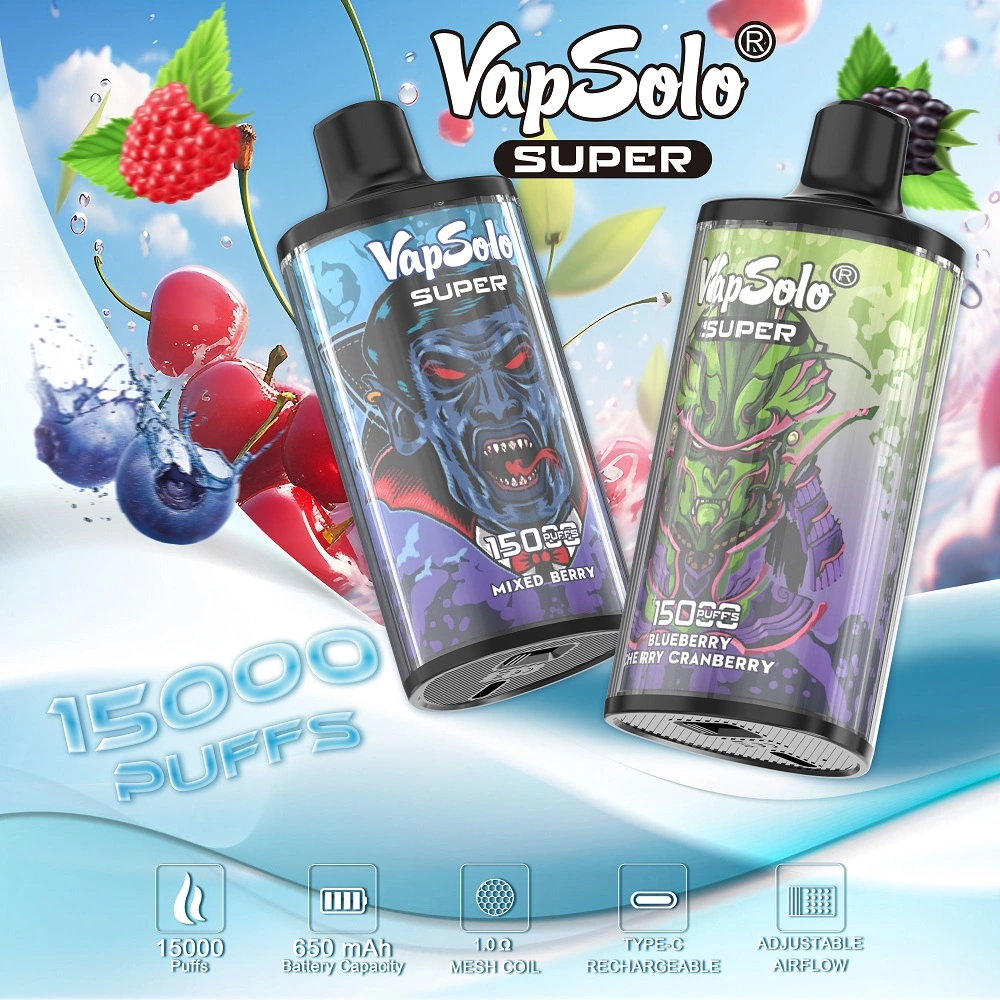Vap Solo Super 15000 Puffs Tornado Randm 9000 10000 12000 Vap Solo 10K 12K 15K Puff Bar Poco Vaper Shisha Cigarette