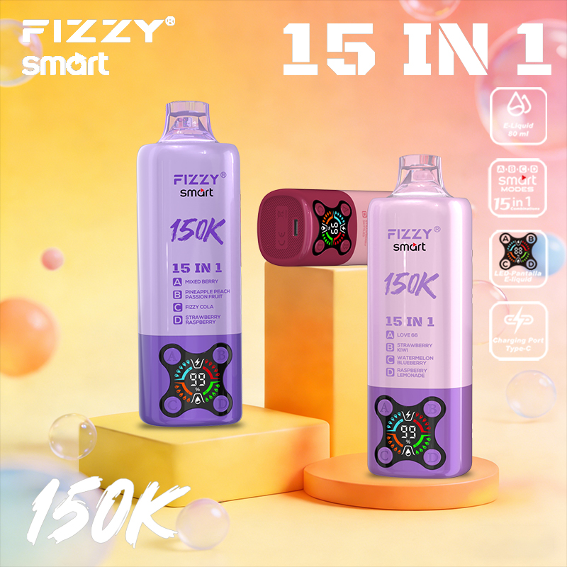 2026 Best Sales Fizzy 150000 80000 Puffs 150K 100K 80K 60K 50K Puff 15 in 1 6 in 1 4 in 1 Vape Bar 2% 5% Nicotine Wholesale Disposable E Cigarette Best Sales