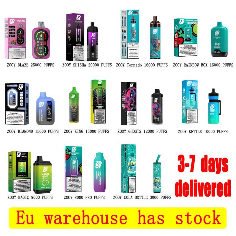 EU Warehouse Zooy Diamond 15000 Puffs 12000 Vapers Disposable Vape Pen E Cigarette Puff 15K Tornado Savage Vape with Display Screen Wholesale Cigarette