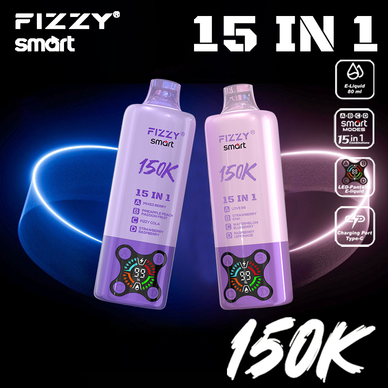 2026 Best Sales Fizzy 150000 80000 Puffs 150K 100K 80K 60K 50K Puff 15 in 1 6 in 1 4 in 1 Vape Bar 2% 5% Nicotine Wholesale Disposable E Cigarette Best Sales