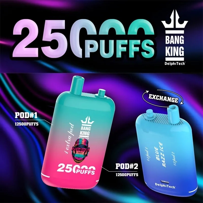  Original Bang king 25000 puffs disposable E cigarettes 46ml pre-filled vapor pods 650mAh rechargeable battery 25k puffs vapedevices Dual Mesh Vaporizers 12flavors -Ecloudvaping