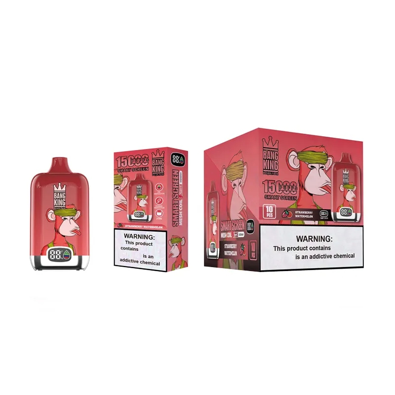 Original Bang King Digital Box 15000 15K Puffs Vape Puff 15000 Mesh Coil 25ml vaper vape 15000 puffs 0/2/3/5% Rechargeable 650mAh RGB VS Tornado 1200-Ecloudvaping