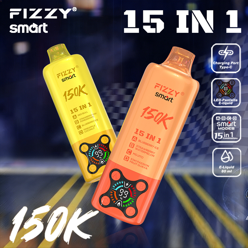 2026 Best Sales Fizzy 150000 80000 Puffs 150K 100K 80K 60K 50K Puff 15 in 1 6 in 1 4 in 1 Vape Bar 2% 5% Nicotine Wholesale Disposable E Cigarette Best Sales
