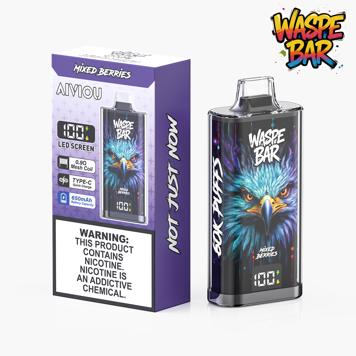 Waspe Bar 60K 60000 Puffs Disposable Vape Pen Multiple Flavors Rechargeable Mesh Coil Vape 60000 Puffs Disposable Vape Wholesale Vape Rechargeable Vape