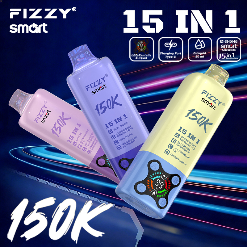 2026 Best Sales Fizzy 150000 80000 Puffs 150K 100K 80K 60K 50K Puff 15 in 1 6 in 1 4 in 1 Vape Bar 2% 5% Nicotine Wholesale Disposable E Cigarette Best Sales