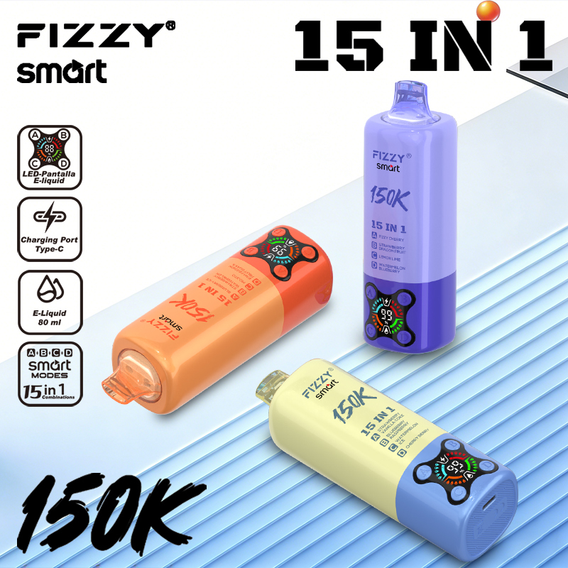 2026 Best Sales Fizzy 150000 80000 Puffs 150K 100K 80K 60K 50K Puff 15 in 1 6 in 1 4 in 1 Vape Bar 2% 5% Nicotine Wholesale Disposable E Cigarette Best Sales