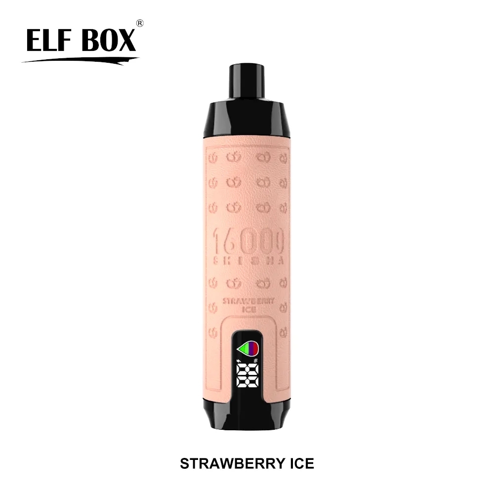  Original Elf Box Shisha 16000 Puffs Puff 16k Disposable Vape LED Display Mesh Coil DESIRE AL fakher crown bar Adjustable Airflow Pre-filled 28ml Rechargeable -Ecloudvaping