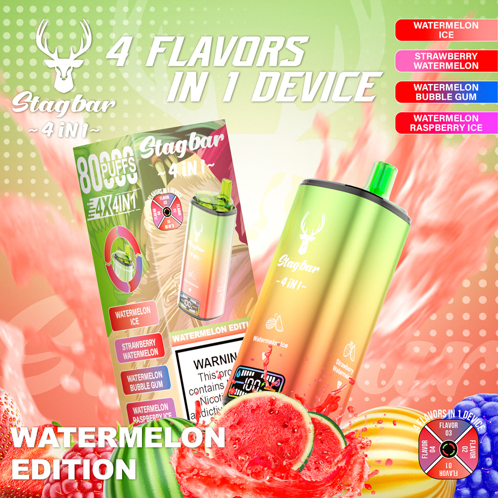 Stag Bar 80000 Puff 4in1 Flavors Disposable Vape 30000 30K 40000 40K 50K 60K Puffs Vapors Electronic Cigarette