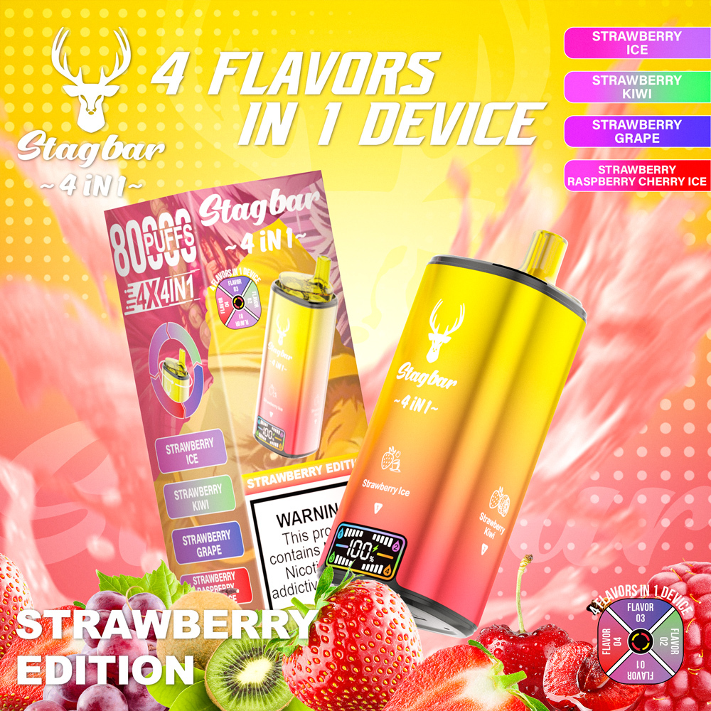 Stag Bar 80000 Puff 4in1 Flavors Disposable Vape 30000 30K 40000 40K 50K 60K Puffs Vapors Electronic Cigarette
