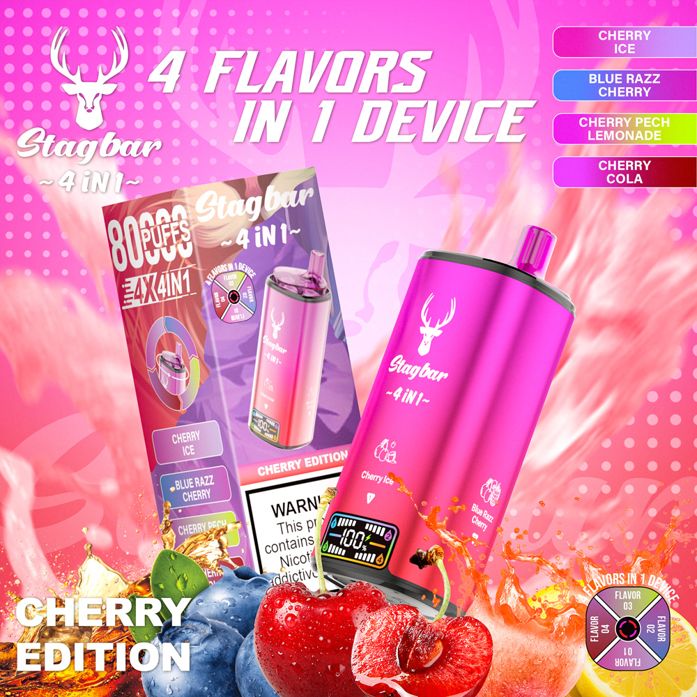 Stag Bar 80000 Puff 4in1 Flavors Disposable Vape 30000 30K 40000 40K 50K 60K Puffs Vapors Electronic Cigarette