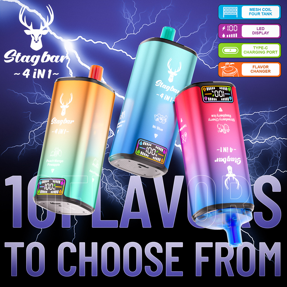 Stag Bar 80000 Puff 4in1 Flavors Disposable Vape 30000 30K 40000 40K 50K 60K Puffs Vapors Electronic Cigarette