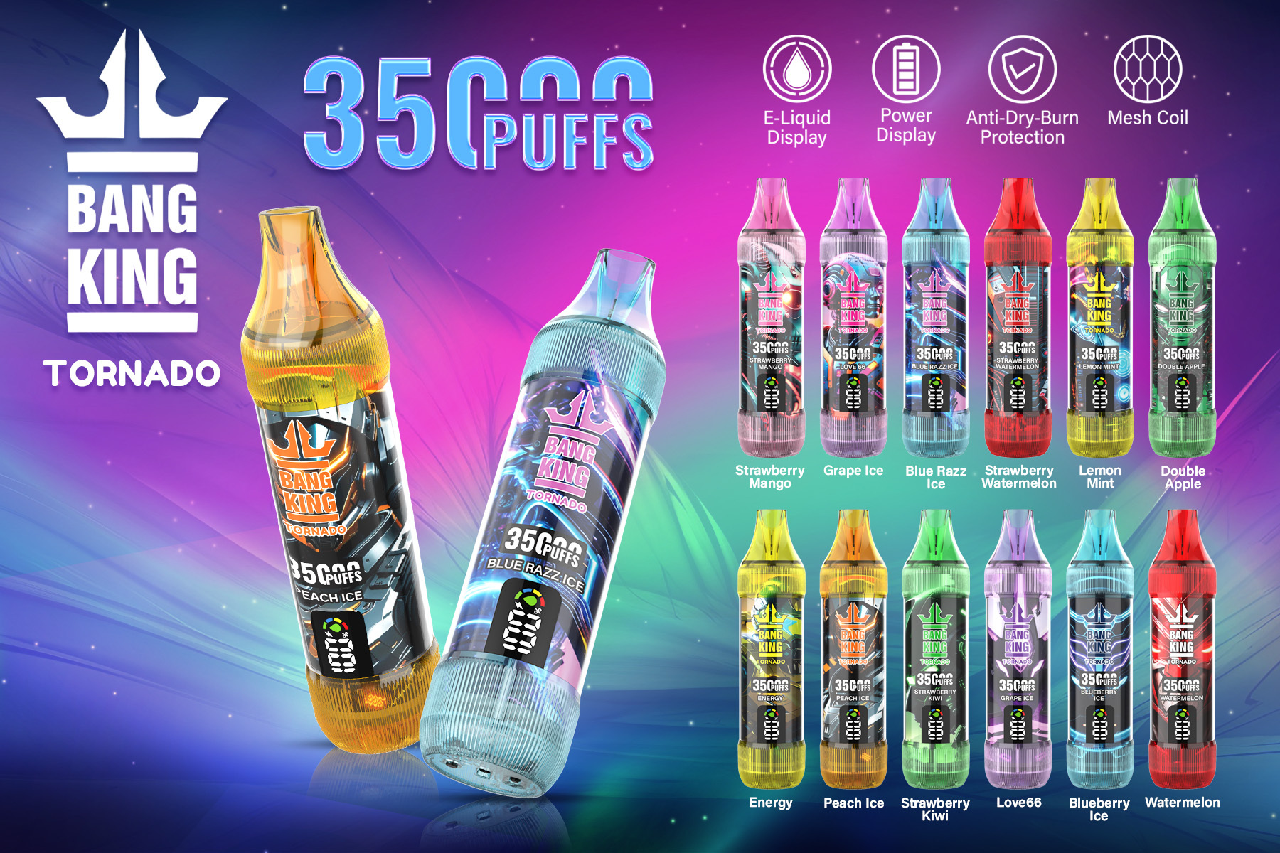 Bang King 35000 Puff E Vaper 35K Vapers Warehouse Electronic Cigarette Smoke Wape Disposable Vape 30K 15000 Ecigs