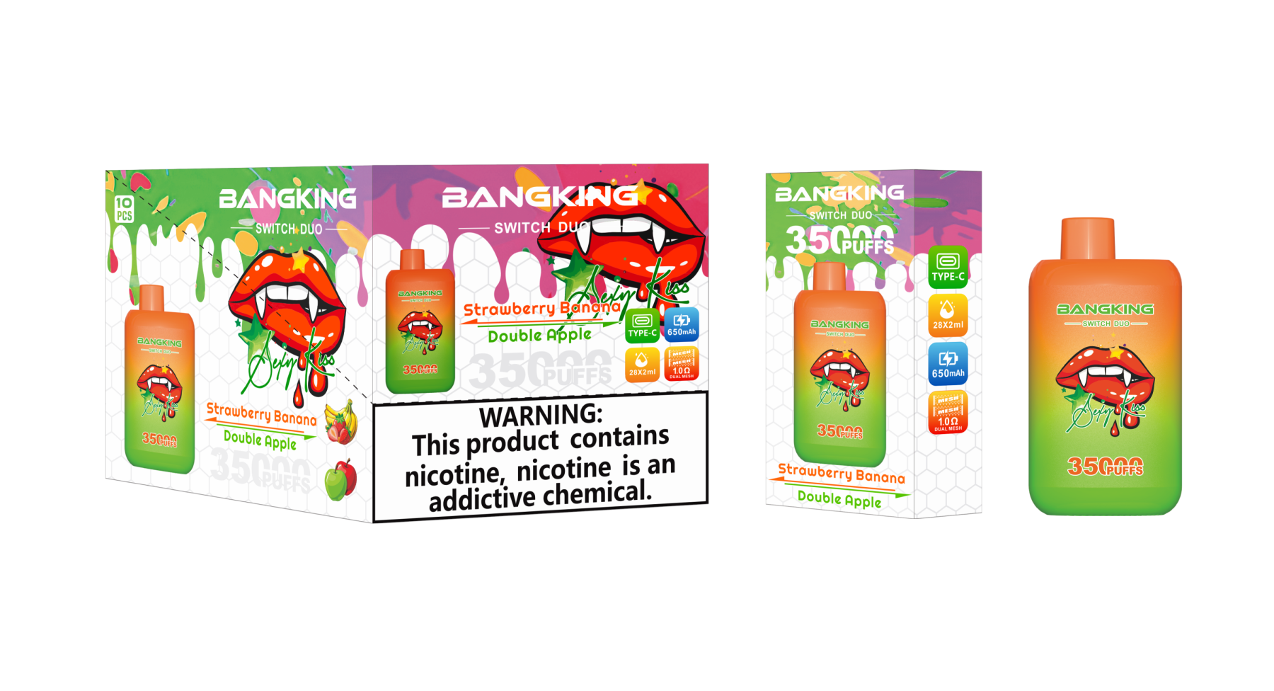 Bang King 35000 Puffs Electronic Cigarette Wholesale EU Warehouse Vape Recharge Disposable Vape Double Flavor Bang 35K 30K Vaper