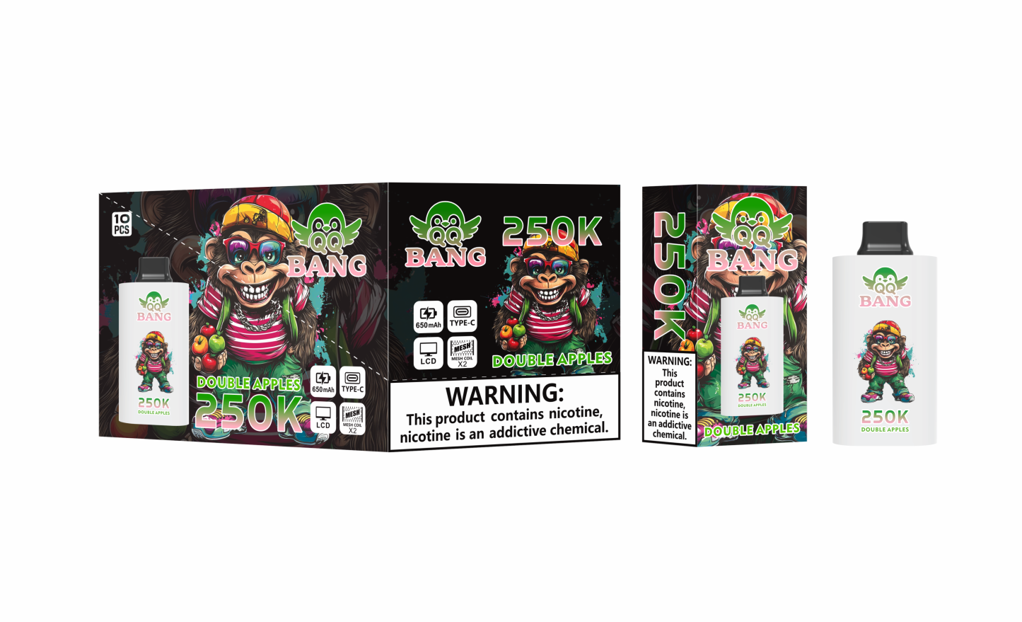 QQbang 280k Puffs Vape Pen Wholesale Vaper QQ Bang 280k Disposable Electronic Cigarette Vapes