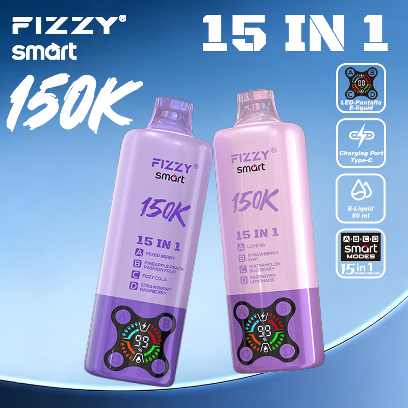 2026 Best Sales Fizzy 150000 80000 Puffs 150K 100K 80K 60K 50K Puff 15 in 1 6 in 1 4 in 1 Vape Bar 2% 5% Nicotine Wholesale Disposable E Cigarette Best Sales