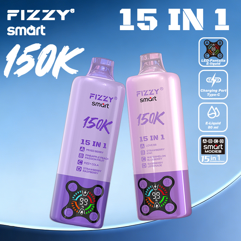 2026 Best Sales Fizzy 150000 80000 Puffs 150K 100K 80K 60K 50K Puff 15 in 1 6 in 1 4 in 1 Vape Bar 2% 5% Nicotine Wholesale Disposable E Cigarette Best Sales