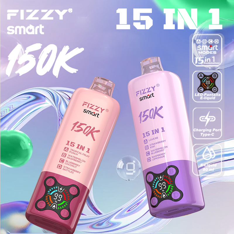 2026 Best Sales Fizzy 150000 80000 Puffs 150K 100K 80K 60K 50K Puff 15 in 1 6 in 1 4 in 1 Vape Bar 2% 5% Nicotine Wholesale Disposable E Cigarette Best Sales
