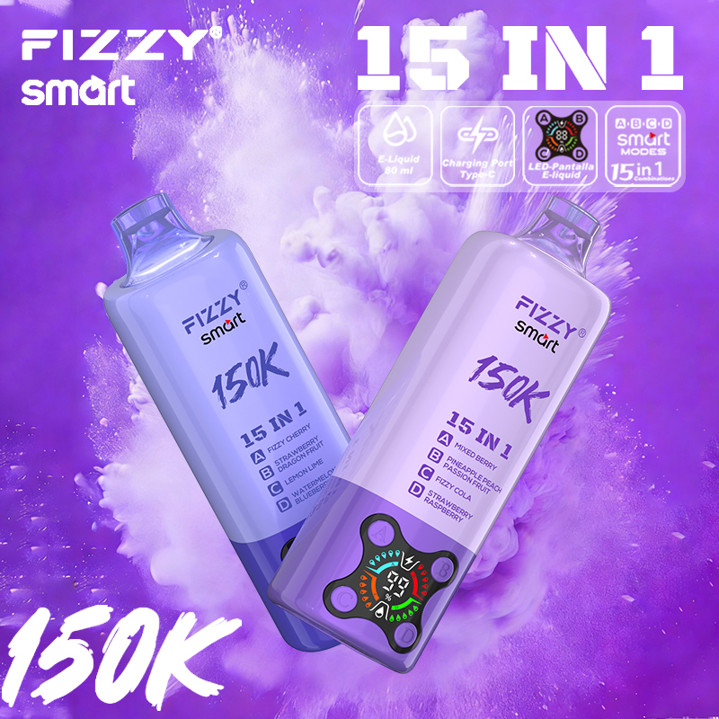 2026 Best Sales Fizzy 150000 80000 Puffs 150K 100K 80K 60K 50K Puff 15 in 1 6 in 1 4 in 1 Vape Bar 2% 5% Nicotine Wholesale Disposable E Cigarette Best Sales