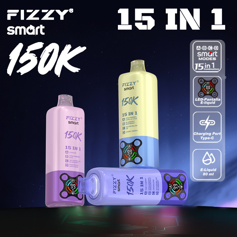 2026 Best Sales Fizzy 150000 80000 Puffs 150K 100K 80K 60K 50K Puff 15 in 1 6 in 1 4 in 1 Vape Bar 2% 5% Nicotine Wholesale Disposable E Cigarette Best Sales