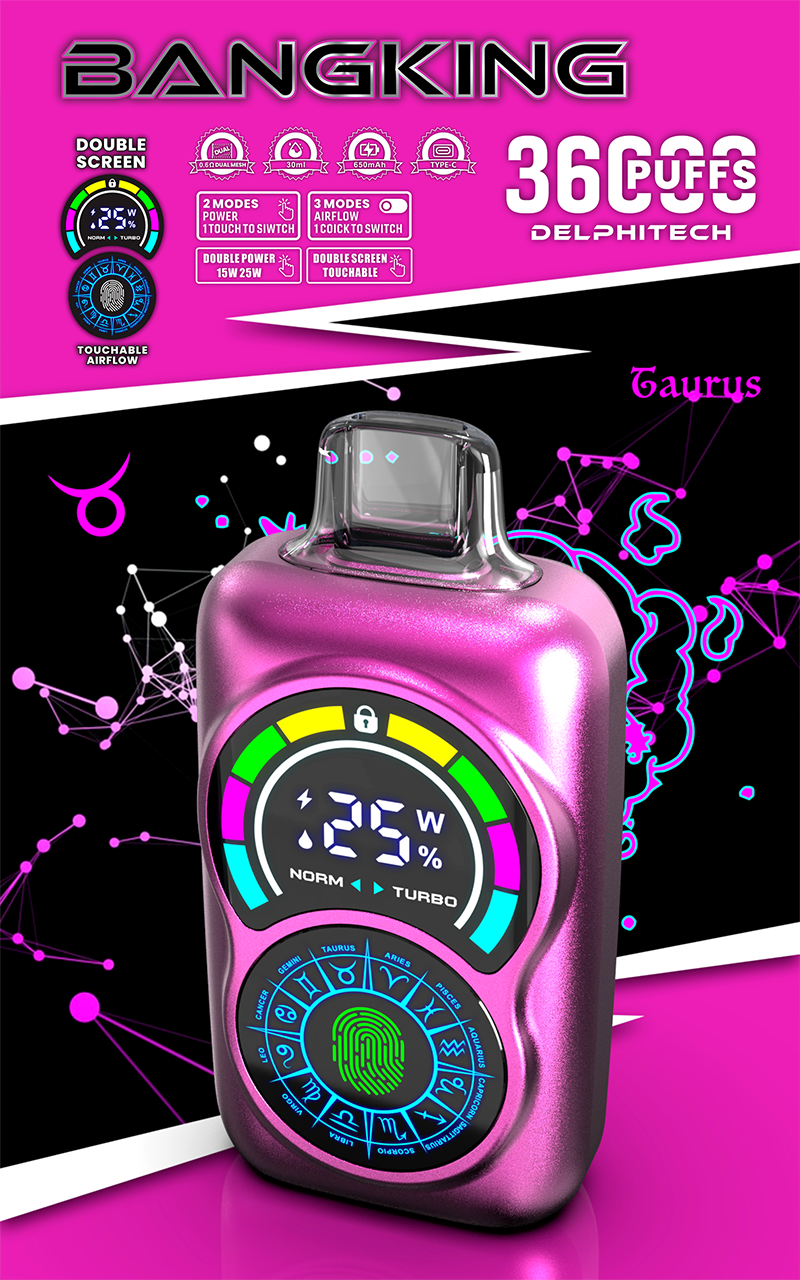 Bang King 36000 Puffs Dispsoable Electronic Cigarette Rechargeable Type-C Fruity Flavors Mesh Coil 36K Vapes 40K Ecigs