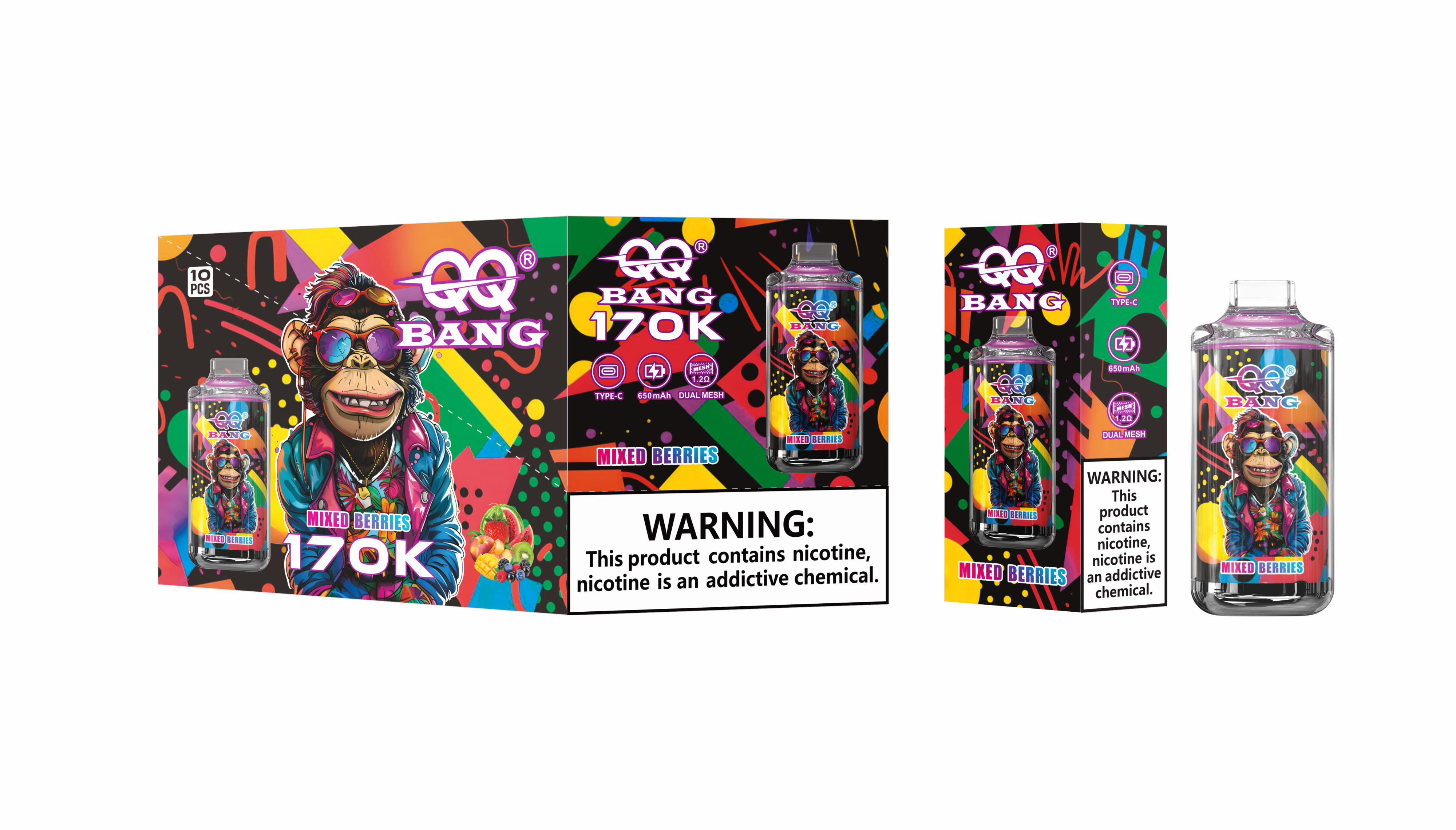  Qqbang 170K 170000 Puffs Vape Pen Wholesale Vaper QQ Bang 50K 100K 150K 200K Vapor 300K Disposable Electronic Cigarette Vapes