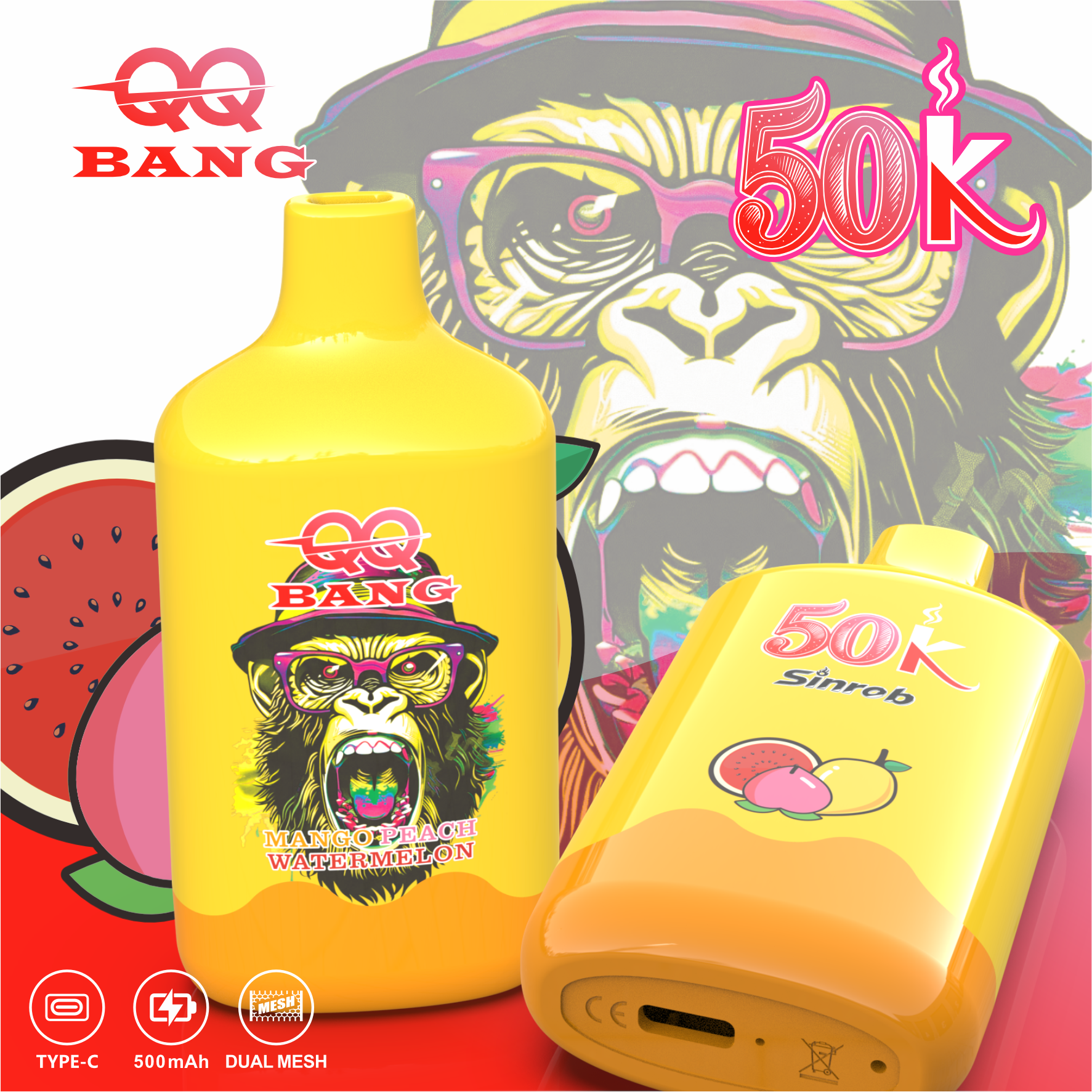 QQbang 50k Puffs Vape Pen Wholesale Vaper QQ Bang King 50k Disposable Electronic Cigarette Vapes
