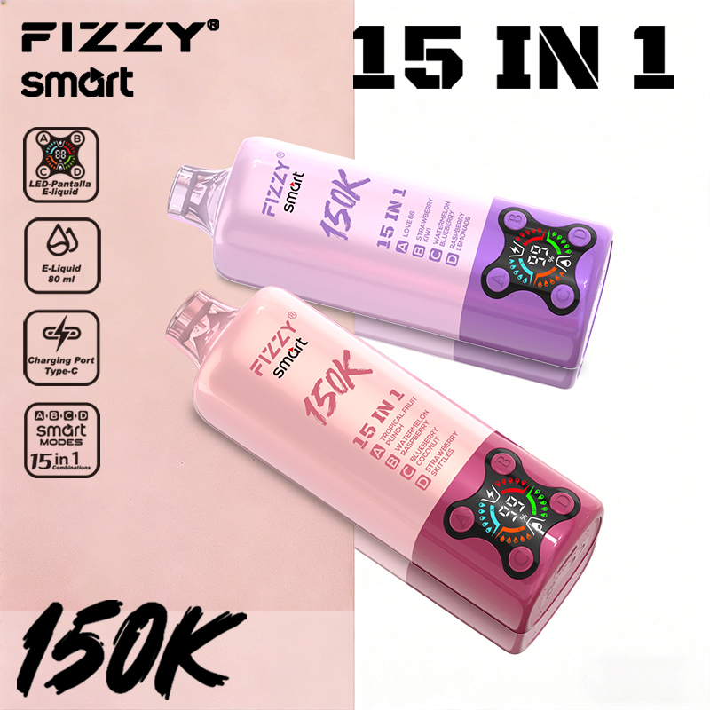 2026 Best Sales Fizzy 150000 80000 Puffs 150K 100K 80K 60K 50K Puff 15 in 1 6 in 1 4 in 1 Vape Bar 2% 5% Nicotine Wholesale Disposable E Cigarette Best Sales