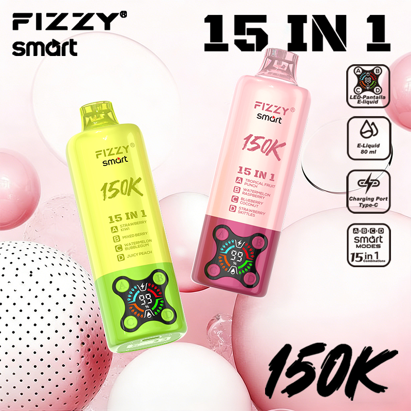 2026 Best Sales Fizzy 150000 80000 Puffs 150K 100K 80K 60K 50K Puff 15 in 1 6 in 1 4 in 1 Vape Bar 2% 5% Nicotine Wholesale Disposable E Cigarette Best Sales