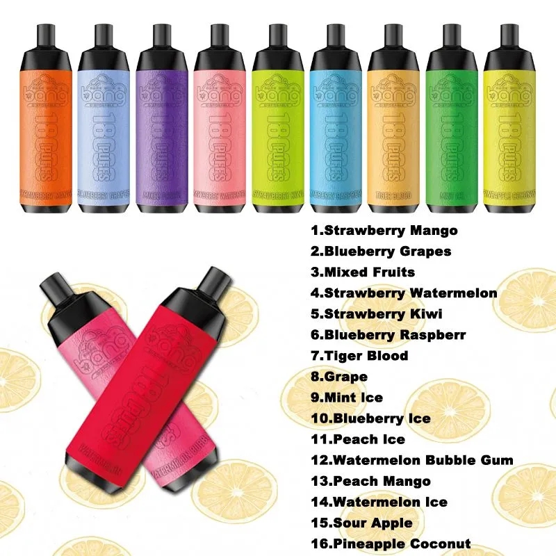 Original Bang 18000 puffs Disposable Vape Mesh Coil Shisha Bar Style Detachable E Cigarette Adjustable Airflow Pod Device puff 18k vaper vs Al Fakher Big Cloud-Ecloudvaping