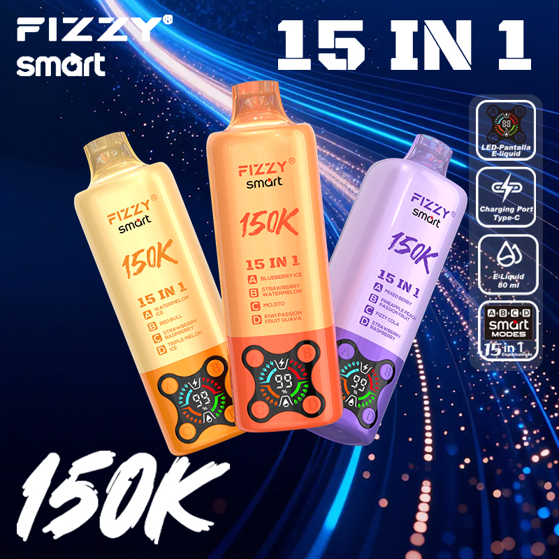 2026 Best Sales Fizzy 150000 80000 Puffs 150K 100K 80K 60K 50K Puff 15 in 1 6 in 1 4 in 1 Vape Bar 2% 5% Nicotine Wholesale Disposable E Cigarette Best Sales