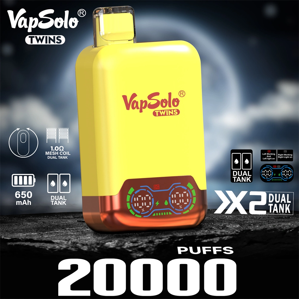EU Warehouse Vapsolo 2024 Hot Sale 20000 Puff Dual Mesh Coil Dual Tank Vapes 20K Wholesale Cheap 650mAh Battery Display E Cigarette Disposable Vape