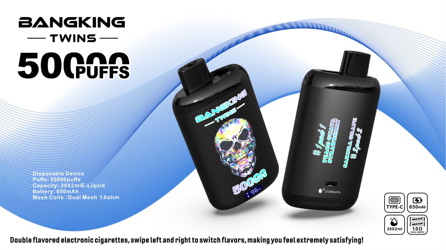 Bang 50000 Dual Flavor Electronic Cigarette Bang King 50K 2in1 Puffs Wholesale I Vape Disposable Electronic Cigarette Puff Germany Warehouse EU Spain