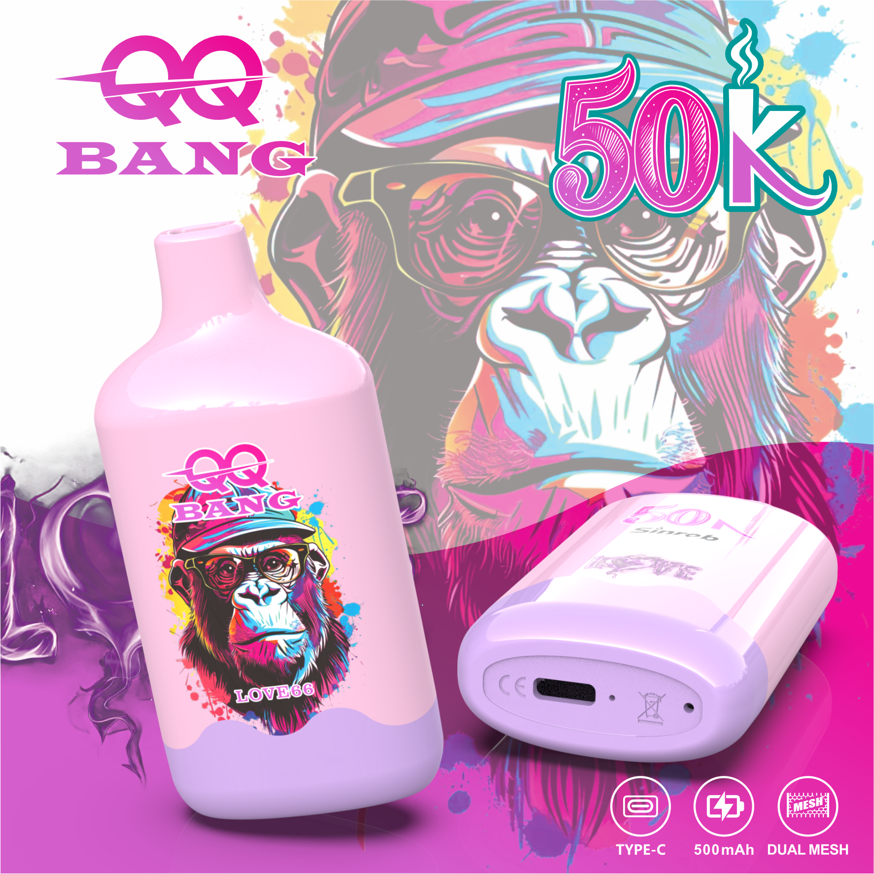 QQbang 50k Puffs Vape Pen Wholesale Vaper QQ Bang King 50k Disposable Electronic Cigarette Vapes