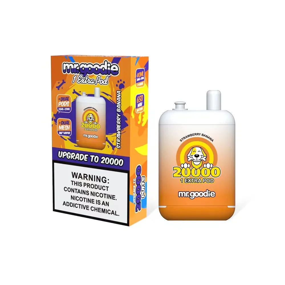 Original Mr. Goodie 20000 Puffs 40ml 650mAh Rechargeable Coil Dual Pods Dual Mesh Vape Pen 12 Flavors Disposable Electronic Cigarette 20K Puff 2% 5% Vape Pen